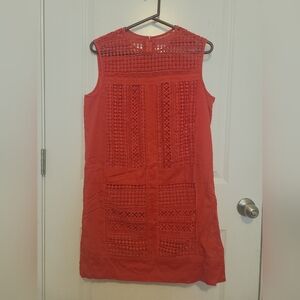 J. Crew Red Poppy Geo-Lace Sleeveless Mini Dress
